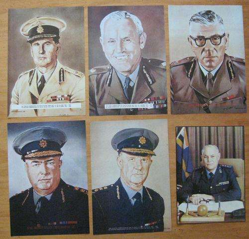 Pictures of six former SOUTH AFRICAN POLICE FORCE Commissioners (sold together)