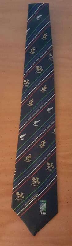Official rugby tie : IRB RUGBY WORLD CUP 1999 : PAST WINNERS (IRB licensed tie)