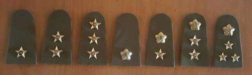 Old SA Army rank insignia - epaulettes -2nd Lieutenant to Brigadier (see description)