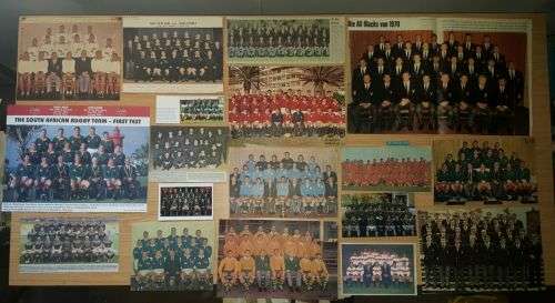 18 Pictures of different provincial, Springbok and other international rugby teams sold together