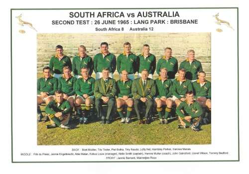 SOUTH AFRICA vs AUSTRALIA - second test 1965 at Lang Park in Brisbane