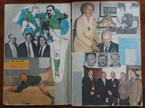 Vintage 1960/70's rugby scrapbook - newspaper/magazine articles and pictures. Large format 78 pages