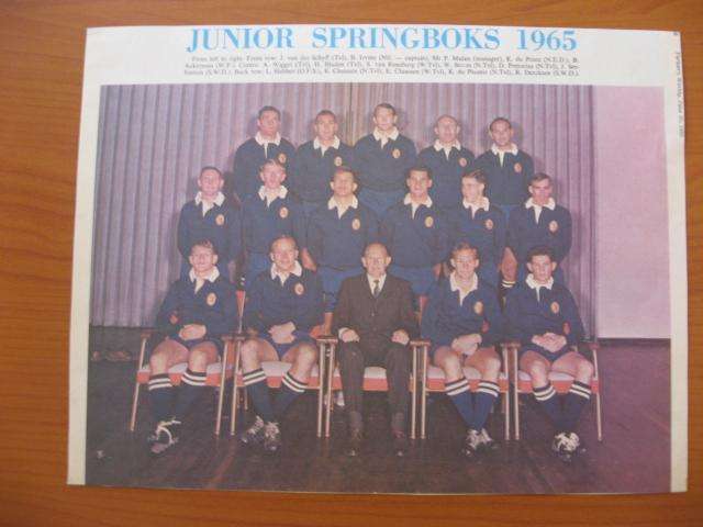 Picture of the 1965 Junior Springbok rugby team