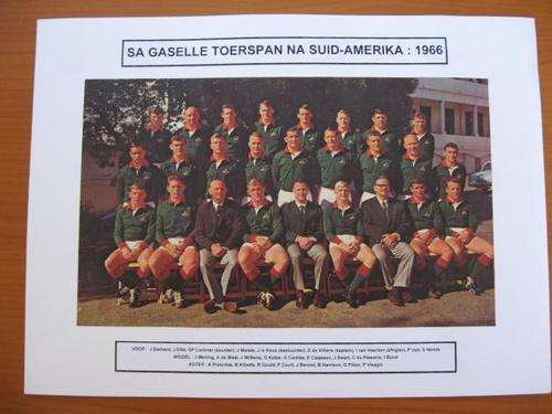 Pictrure of the SA Gazelle rugby team who toured South America - 1966