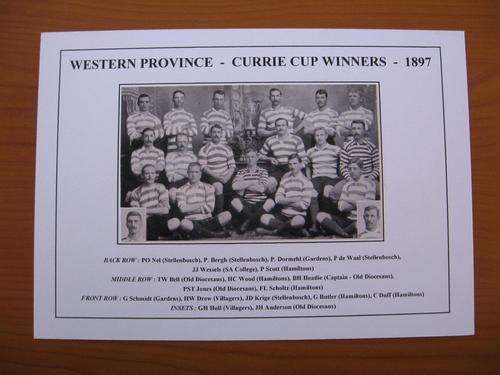 Gloss photo of the Western Province rugby team - Currie Cup winners - 1897