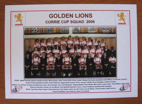 Gloss photo - Golden Lions - Currie Cup squad - 2006