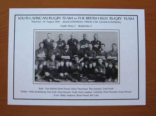 Gloss photo of the South African rugby team - 1896 - third test against the British Isles team