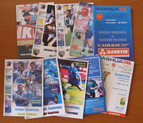 10 NORTHERN TRANSVAAL / BLUE BULLS official rugby programmes sold together