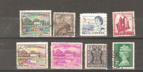 Pakistan Canada India GB Used and hinged