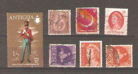 Antigua India Australia Used and hinged