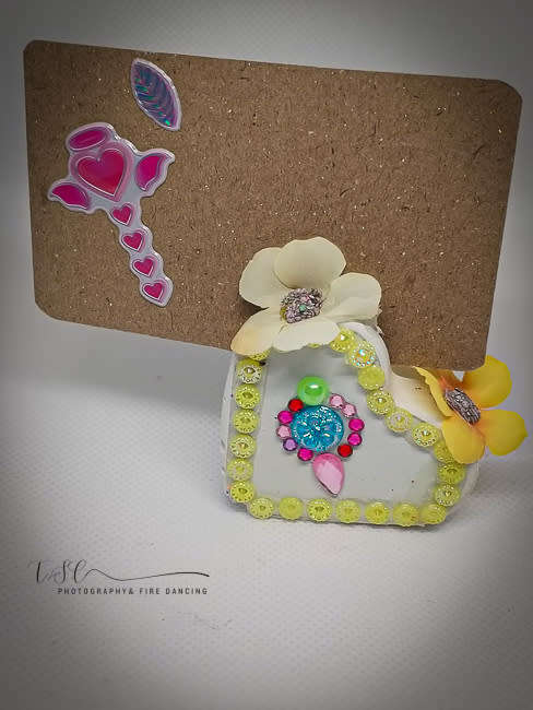 Resin Heart Business Card Holder