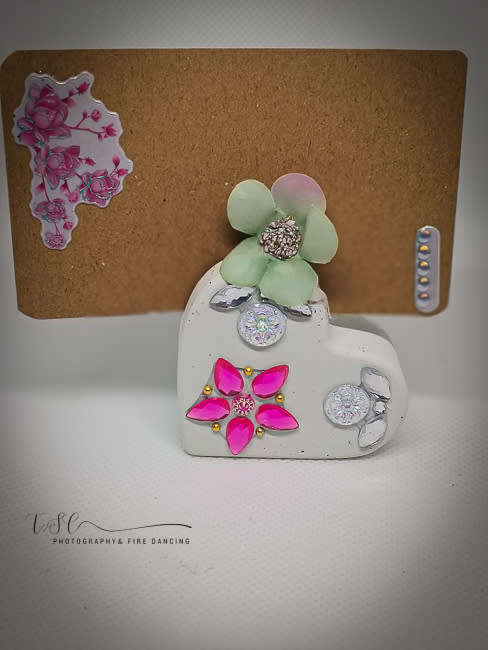 Resin Heart Business Card Holder