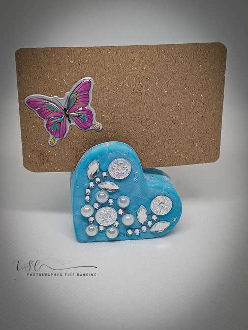 Resin Heart Business Card Holder