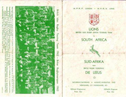 British Isles Rugby Union Touring Team 4 August 1962