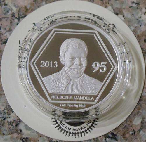 2013 1oz SILVER 95TH MANDELA BIRTHDAY MEDALLION