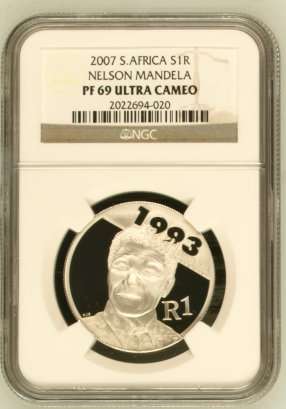 2007 mandela and de klerk nobel partners set silver R1.Bid per coin to take 2.