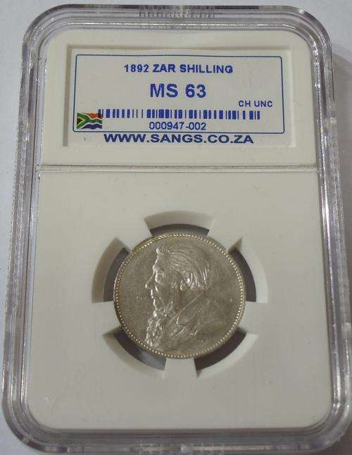 1892 ZAR 1SHILLING (SANGS) MS63