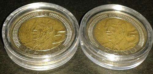 CIRCULATED 2008 90TH BIRTHDAY MANDELA R5 COINS .BID PER COIN TO TAKE 150