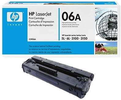 HP Original 06A Black LaserJet Toner Cartridge C3906A