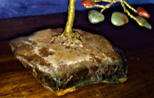 Handcrafted Boutique gem tree - 144 stone - amethyst multistone on Brass with sugilite base by Brass