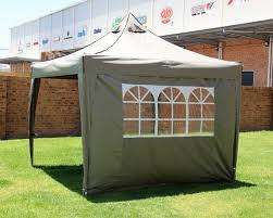 Side Panel With Window For Gazebo | Khaki