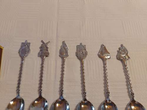 Novalux Plate Souvenir Spoons.(Made in Holland ) SET OF 6