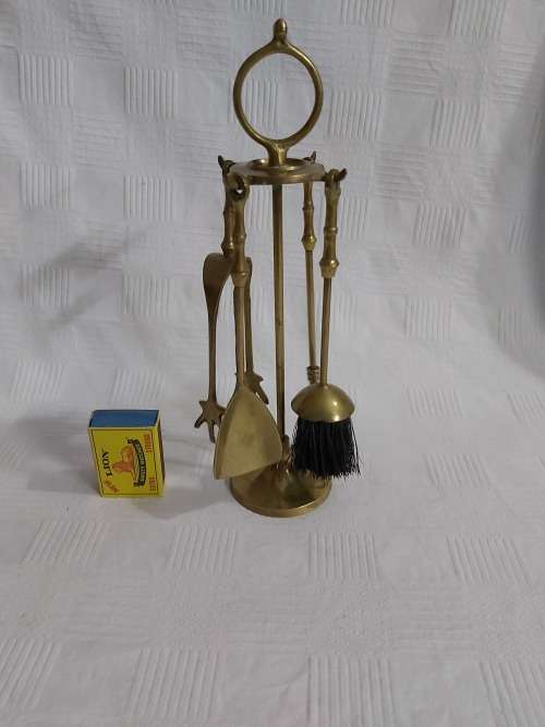 Brass fireplace set