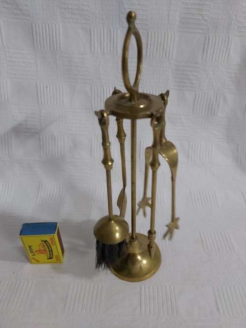 Brass fireplace set