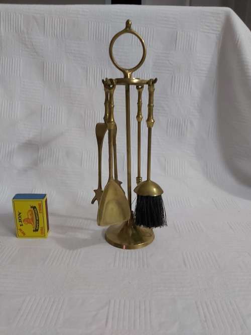 Brass fireplace set