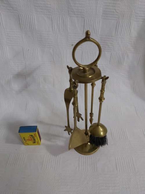 Brass fireplace set