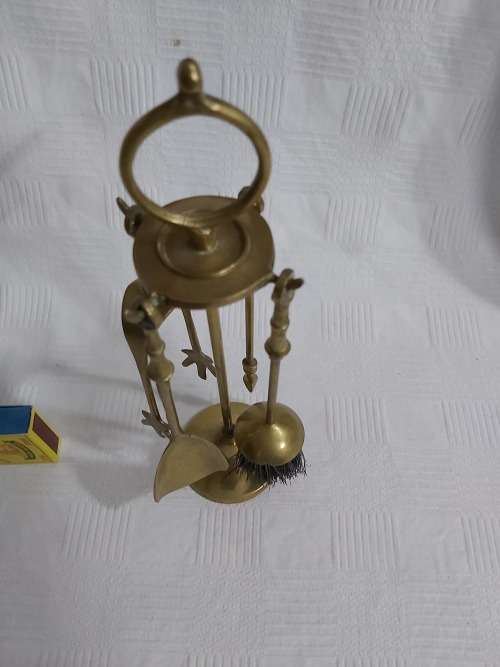 Brass fireplace set