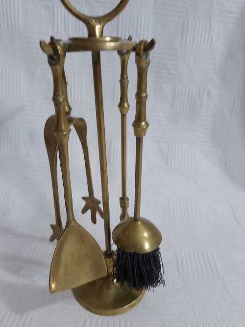 Brass fireplace set