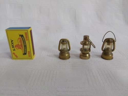 Printers tray miniature brass lamp ( x 3 items )