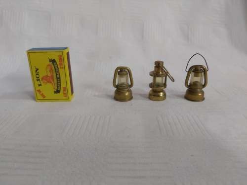 Printers tray miniature brass lamp ( x 3 items )