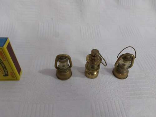 Printers tray miniature brass lamp ( x 3 items )