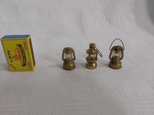 Printers tray miniature brass lamp ( x 3 items )