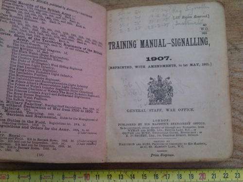 Army Signalling Training Manual 1907/ 1911