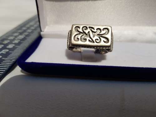 Silver 925 Mens Wedding ring Greek pattern 10,8g