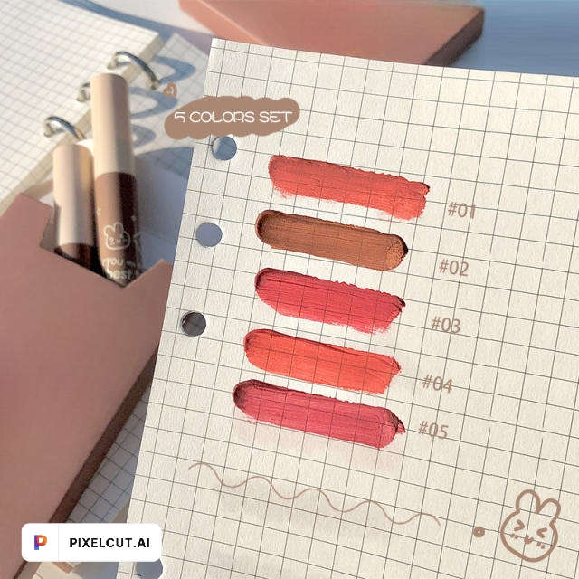 Maxfine 5 Piece Matte Liquid Lipstick Set