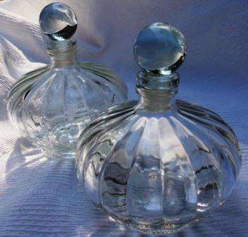Two Glass Perfume Bottles - Elegant Display Items! (price for both)