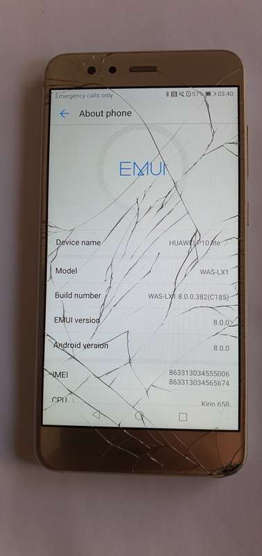 Huawei P10 Lite / Cracked Screen