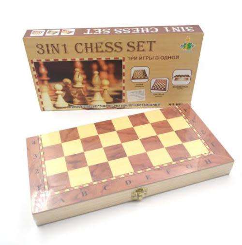 3 in 1 wooden chess set