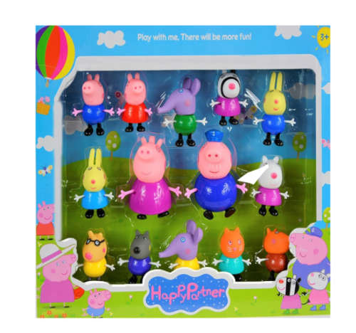 Peppa Pig Happy Partner Play Set 14 Friends Action Figure Play Set