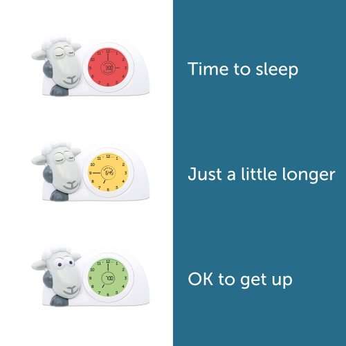 Zazu Kids Sam Sleep Trainer Alarm Clock and Night Light - Pink  Sheep Toy