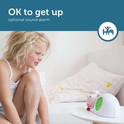 Zazu Kids Sam Sleep Trainer Alarm Clock and Night Light - Pink  Sheep Toy