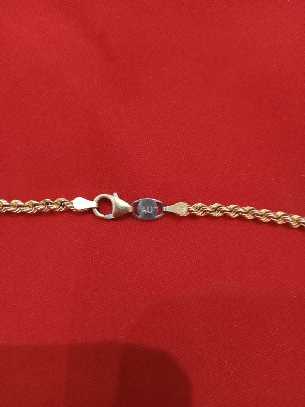 Gold plated Rope chain + Watch