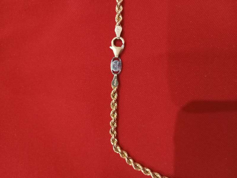 Gold plated Rope chain + Watch