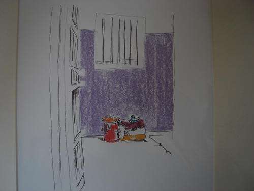 NELSON MANDELA / MADIBA - ROBBEN ISLAND ARTWORK / LITHOGRAPH - THE CELL