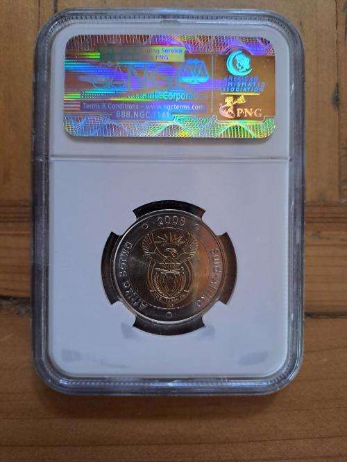 ** CRAZY R1 START ** NO RESERVE ** 2008 MANDELA 90TH BIRTHDAY R5 COIN MS66 **