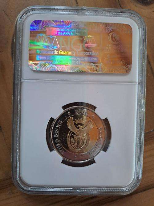 ** CRAZY R1 START ** NO RESERVE ** 2008 MANDELA 90TH BIRTHDAY R5 PROOF COIN PF68 **